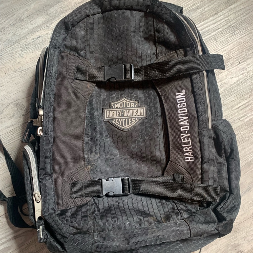 Harley-Davidson backpack. Slight imperfections are pictured.